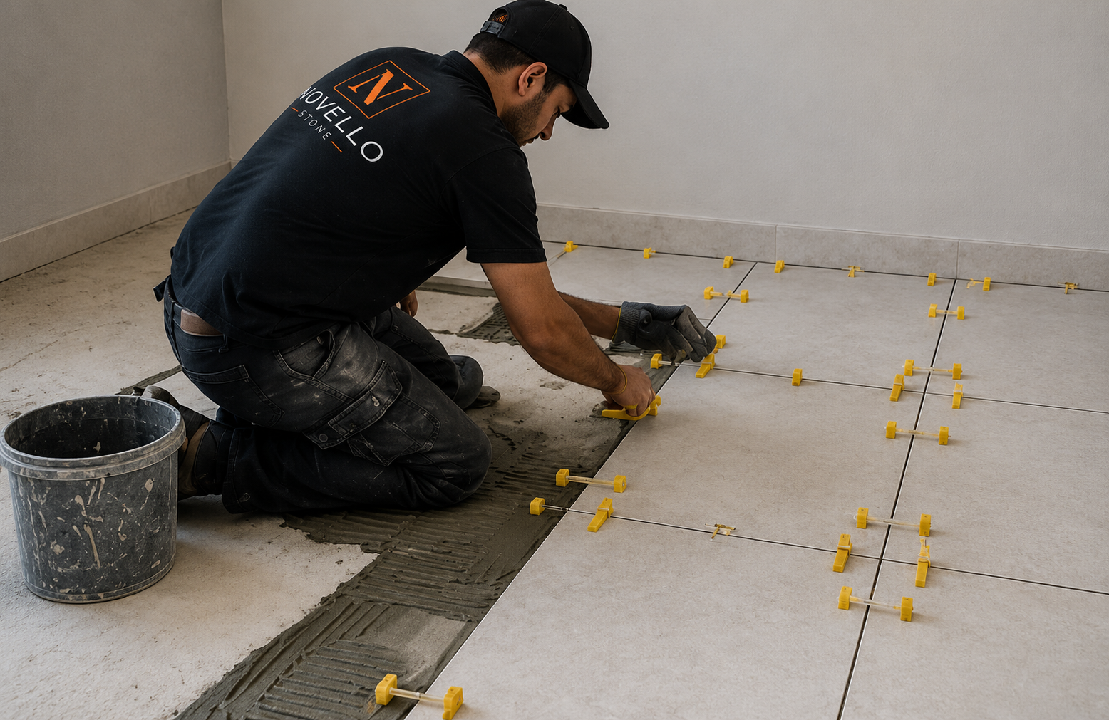 Floor tiling installation
