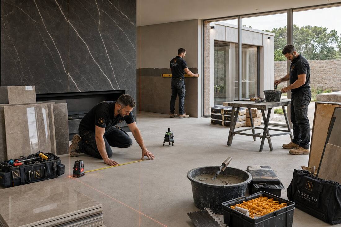 Tiling installation in a residential living space